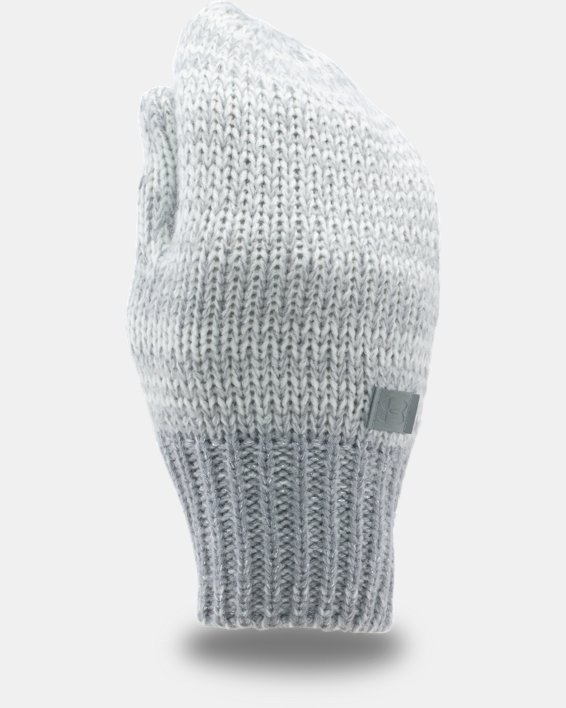 Girls' UA Shimmer Knit Mittens, White, pdpMainDesktop image number 0